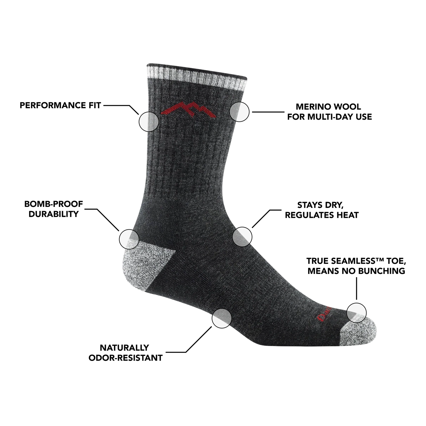 Men's Hiker Midweight Micro Crew 5-Pack