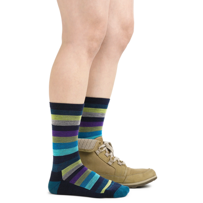 Women's Mystic Stripe Crew Lightweight Lifestyle Socks