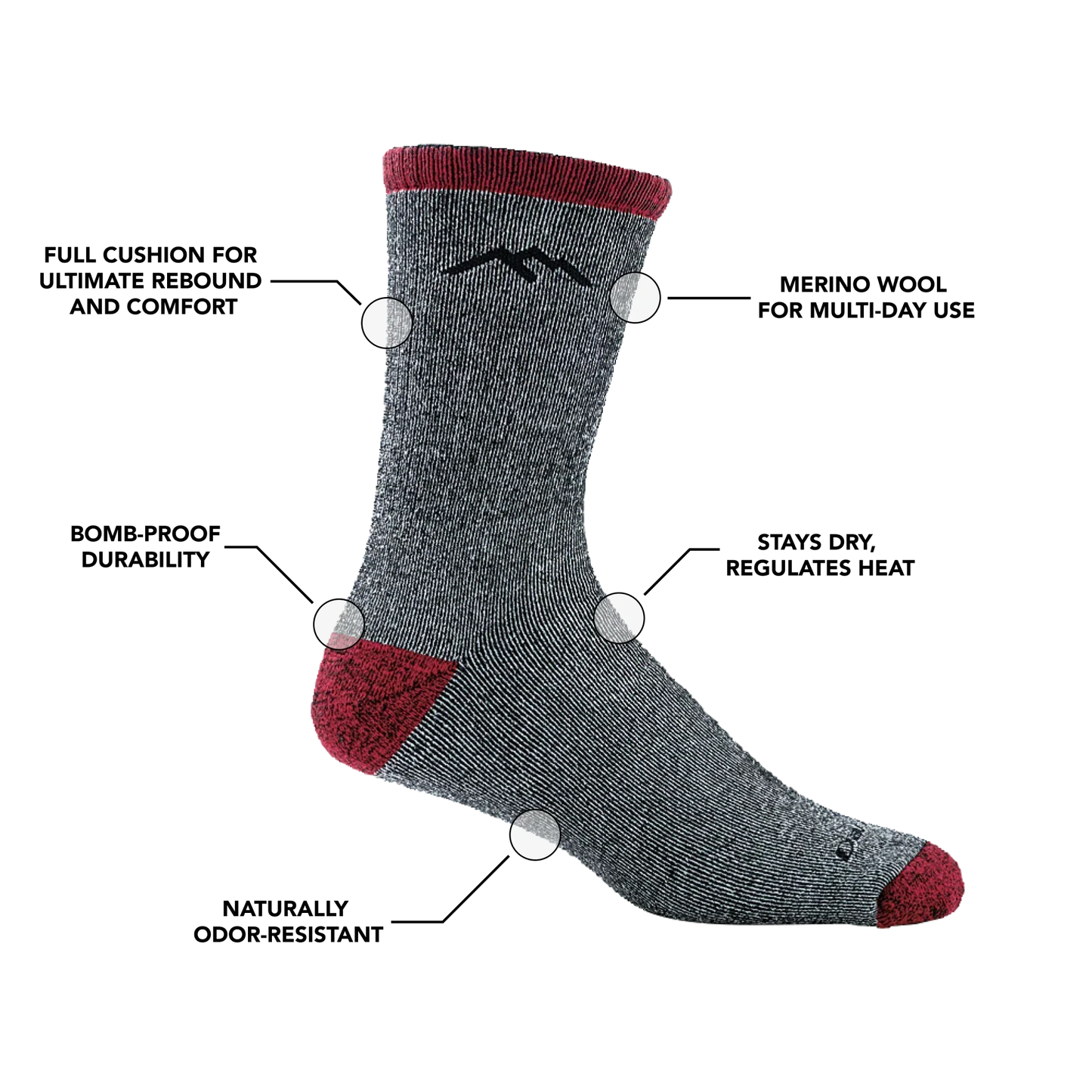 Men's Mountaineering Micro Crew Heavyweight Hiking Socks