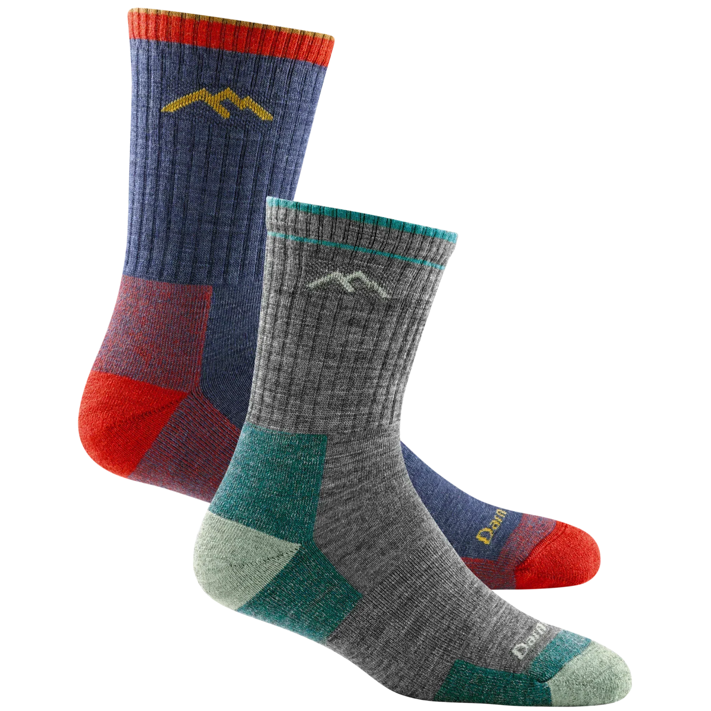 Men's and Women's Hiker Micro Crew 2-Pack Hiking Socks