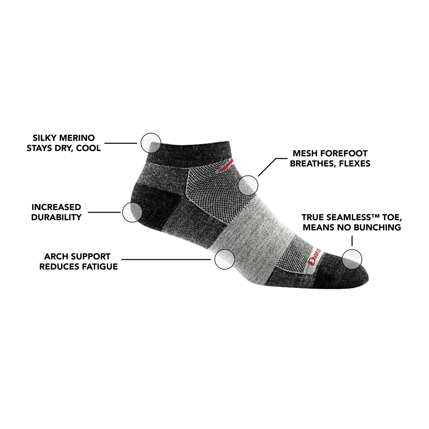 Men's 1437 No Show Lightweight Running Socks