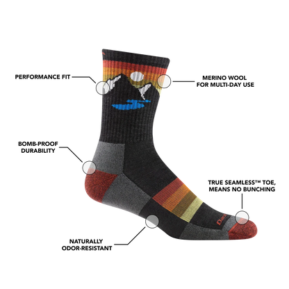 Men's Sunset Ridge Micro Crew Lightweight Hiking Socks
